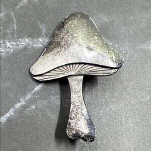 Silver Mushroom Brooch